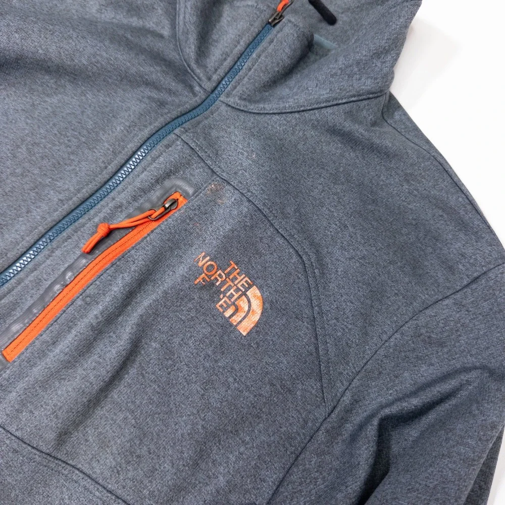 The North Face Pullover Men Small Gray Quarter Zip Fleece Chest Pocket